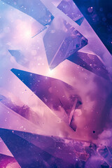 Fototapete - Vertical Surreal digital collage featuring angular shapes against a gradient background.