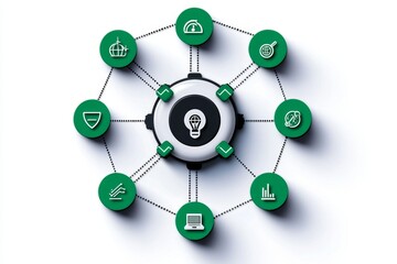 Poster - Minimalist depiction of a verified data set with green checks, representing the clarity and importance of data quality in a streamlined design, symbolizing assurance and simplicity