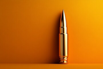 Aufkleber - Minimalist line art of a single bullet with simple, clean lines on a blank background, capturing the iconic shape and streamlined design, symbolizing simplicity and impact