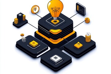 Poster - Minimalist line art of a structured data table, with clean columns and organized rows, symbolizing the clarity and structure of data warehousing, symbolizing simplicity and organization