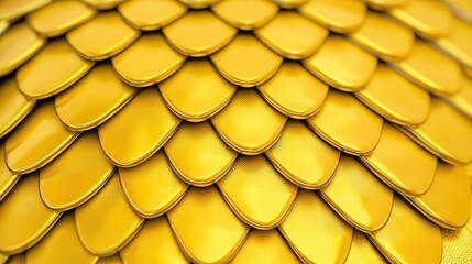 Poster - Close-up of shimmering golden scales with intricate textures and patterns, creating an eye-catching visual effect.