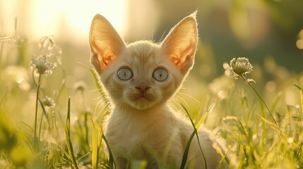 Wall Mural - Kitten in Grass.