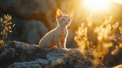 Wall Mural - Kitten Sunset.