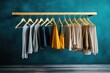 © vefimov - A row of hangers holding various colorful garments. Appealing to consumers with diverse clothing preferences.