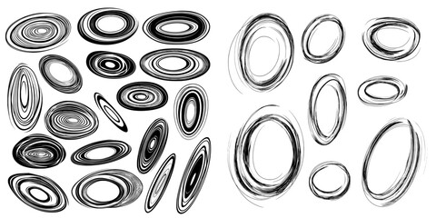 Poster - the sketches are made with black markers in comic-style doodles, a collection of sketch circles. sel