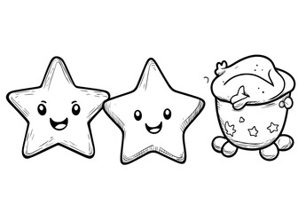 Poster - an illustration of a line star glitter shine. an illustration that shows star shine glow, spark glit