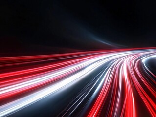 Dynamic light trails against a dark background, showcasing the speed and movement of modern transport in a visually striking manner.