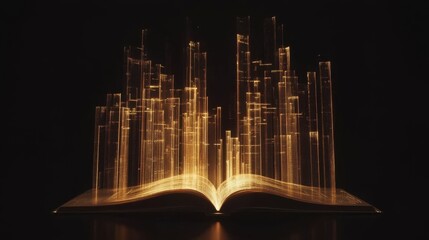 Poster - Illuminated Book with Abstract Light Effects