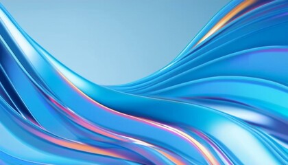 Poster - Flowing curve lines background, 3d rendering.