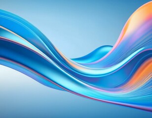 Poster - Flowing curve lines background, 3d rendering.