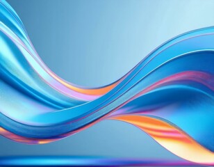 Poster - Flowing curve lines background, 3d rendering.