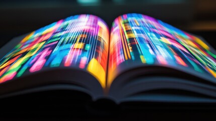 Poster - vibrant open book with colorful abstract design