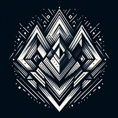 Poster - Triangles and Diamonds Sharp angular shapes forming a dynamic de