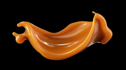 Poster - Smooth Orange Liquid Splash on Black Background