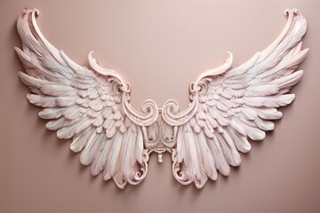 Poster - victorian angel wingangel wing with delicate details lace patter