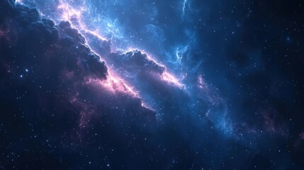 Wall Mural - a cosmic scene of the galaxy at night with stars, nebulae and clouds.