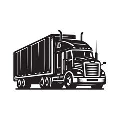 Truck silhouette vector, Vehicle Icons, Garbage truck silhouette vector illustration