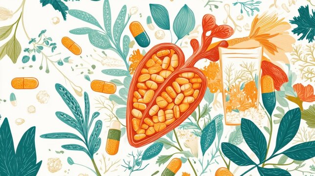 A detailed poster on herbal supplements and liver toxicity, showcasing the 6 most risky