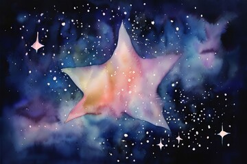 Poster - watercolor star blobs stars rendered as soft watercolor blobs bl