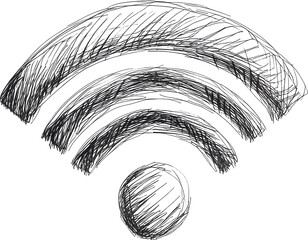 Poster - Chalk drawn wifi symbol on transparent background, connectivity concept