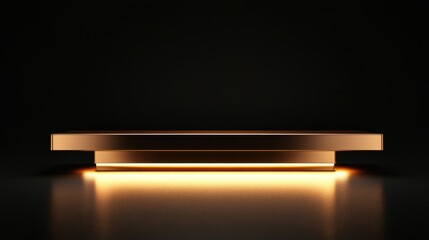 Poster - elegant gold display stand with soft lighting