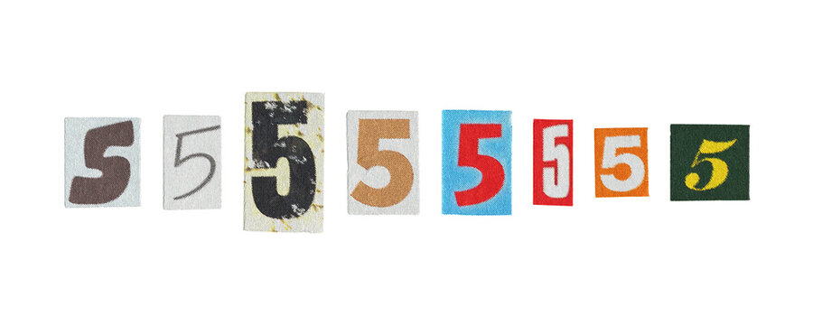 Set of cut-out ransom number 