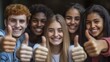 © santima - Diverse group of friends giving thumbs up