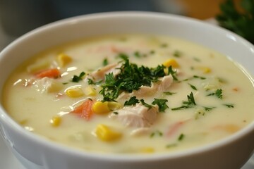 Poster - Corn chicken and potato chowder