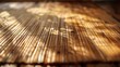 © MahmudulHassan - Bamboo mat on a wooden table. Selective focus