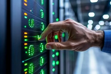Aufkleber - Data scientist in a high-tech office analyzing clear, organized data graphs, capturing the importance of reliability in data quality, symbolizing professionalism and detail