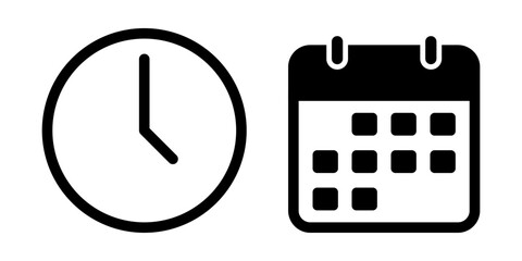 Leinwandbilder - Calendar and watch icon symbol simple design