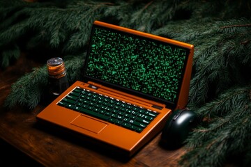 Fototapete - Retro-inspired image of an organized data set on an old computer screen, symbolizing the timeless importance of data quality, symbolizing nostalgia and structure