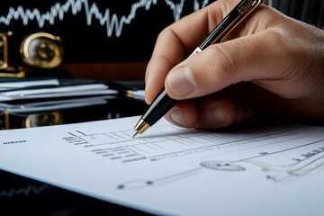 Poster - Vintage-style illustration of a person reviewing clean, organized data charts on paper, capturing the old-fashioned dedication to data quality, symbolizing tradition and accuracy
