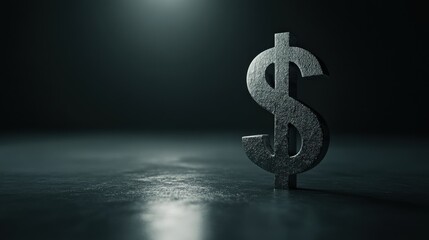 Aufkleber - Symbol of wealth the iconic dollar sign illuminated in a dark setting