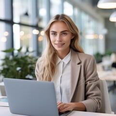 Poster - Focused professional in a modern workspace embracing productivity and innovation