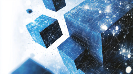 Blue square background