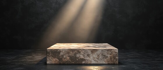 Poster - A square podium with a spotlight shining on it