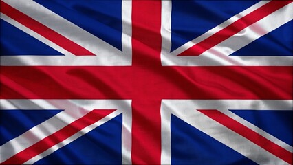 The United Kingdom flag, known as the Union Jack, displays a combination of red, white, and blue in a distinctive design.