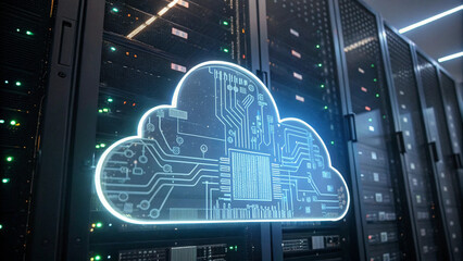 Fototapete - Cloud Computing Data Center Server Room