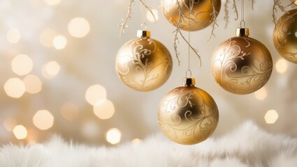Wall Mural - christmas background with balls