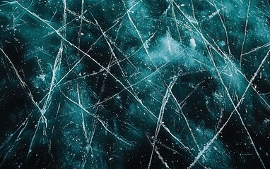 Poster - intricate patterns on frozen lake surface showcasing the beauty of nature during winter season