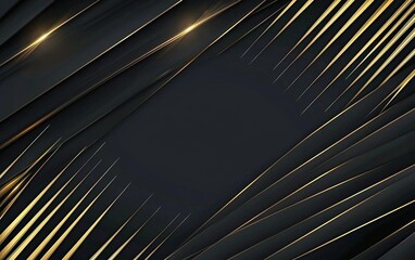 Poster - Abstract background with dynamic golden lines and dark surface, ideal for design projects, invitations, or event promotions
