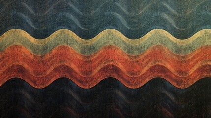 Poster - Abstract wavy line pattern with subtle color shifts, creating an elegant and seamless background effect.