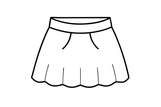 Cute Miniskirt line art vector illustration