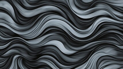 Poster - Multiple shaded wavy lines create a fluid, seamless background pattern, ideal for a contemporary look.