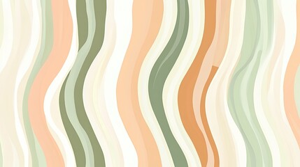 Poster - Softly colored wavy lines in a seamless pattern, ideal as a fluid background design for various projects.