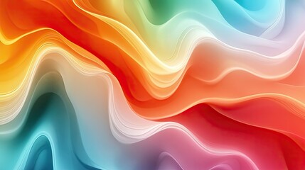 Poster - Wavy, gradient lines in harmonious colors form a seamless abstract background, great for stylish visuals.