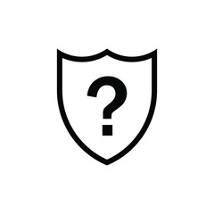 Poster - Shield question mark icon. line icon protection faq