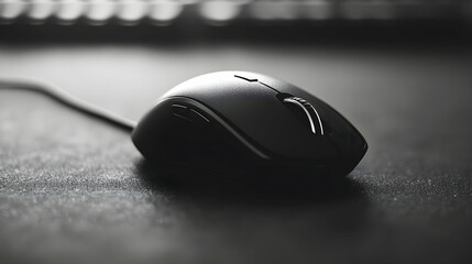 Outline of a computer mouse in black and white