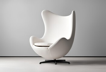 Experience the iconic Egg Chair, showcased in a full-length front view, beautifully isolated on a clean, white background display